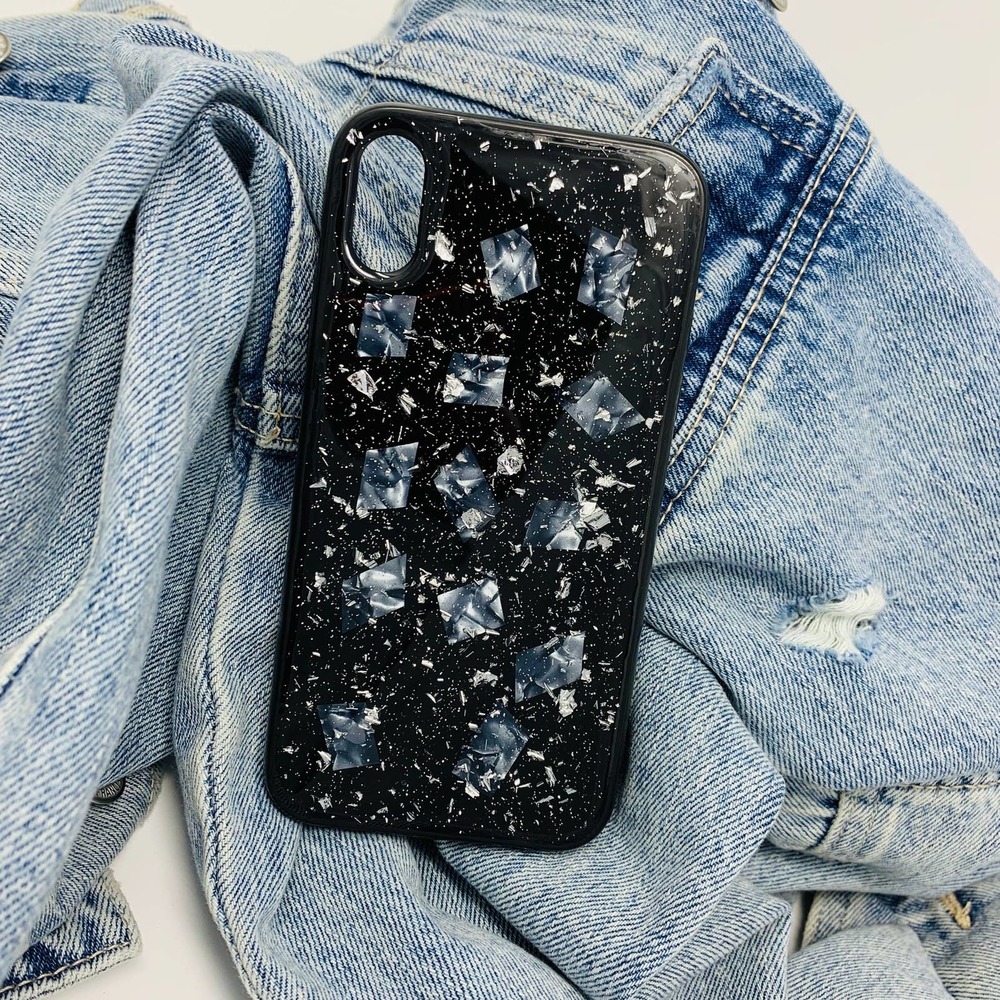 iPhone 7/8 Plus Case Black 3D Confetti Print Cover